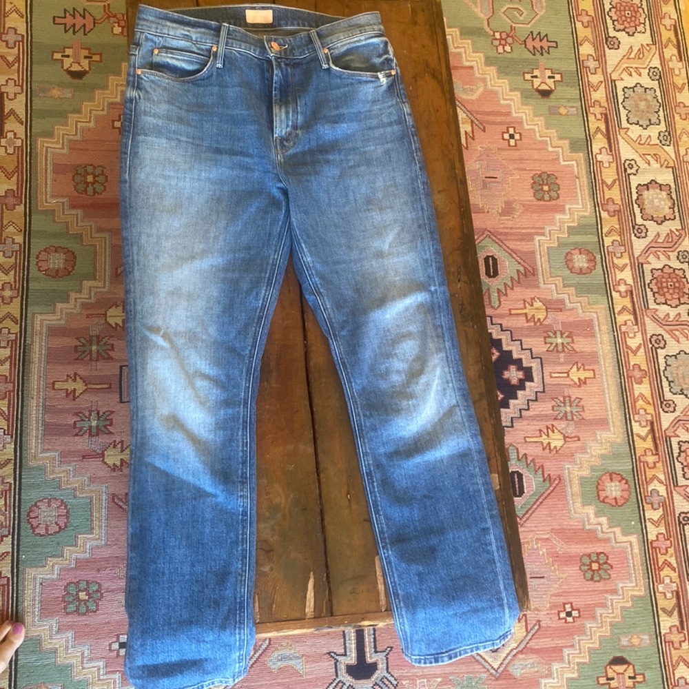 MOTHER jeans Mid-rise Dazzler ankle Cut & paste wash 28